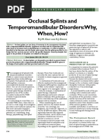 Occlusal Splints and Temporomandibular Disorders: Why, When, How?