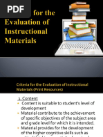 Development of Instructional Materials