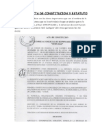 Acta de Constitucion de Una Empresa Estatuto