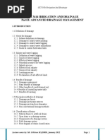 Cet 3414 Irrigation and Drainage Part B: Advanced Drainage Management