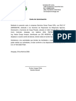 Carta Autorizacion Personal Servicios Green Power EIRL