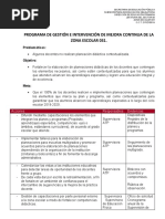 Programa de Gestión e Intervención de Mejora Continua de La Zona Escolar 031