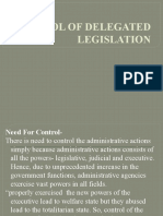 Control of Delegated Legislation