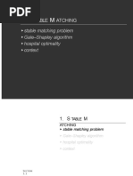 Atching: Stable Matching Problem Gale-Shapley Algorithm Hospital Optimality Context