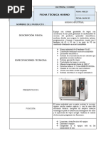 Ficha Tecnica de Horno