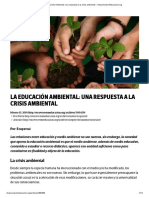 La Educación Ambiental - Una Respuesta A La Crisis Ambiental