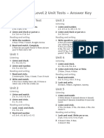 Guess What! Level 2 Unit Tests - Answer Key: Hello Again! Unit Test Unit 3