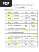 Model Question Paper: University of Agricultural Sciences, Dharwad-580005 B.Tech (Food Technology), Degree Programme