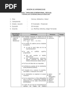 Sesión de Aprendizaje Analisis Dimensional