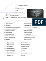 Workshop - English I Name: Code: Date: Grade: A. Complete The Sentences With The Right Question Word