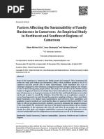 Factors Affecting The Sustainability of Family Businesses in Cameroon: An Empirical Study in Northwest and Southwest Regions of Cameroon