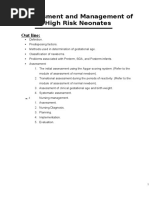 Assessment and Management of High Risk Neonate