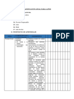 Planificación Anual para 4 Años