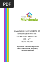 Manual Del Procedimiento de Revisión de Proyectos Prioritarios Modalidad CSP - MV Techo Propio