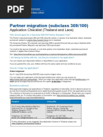 ENG - Partner Visa - Subclass 309 and 100 - Application Checklist