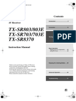 Onkyo Onwer's Manual TX-SR803 703 PDF