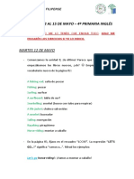 Tareas Del 12 Al 15 de Mayo - 4º Primaria Inglés