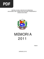 Memoria 2011 - Tomo I - Ministerio Del Poder Popular para Transporte y Comunicaciones PDF