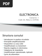 Electronica: Cursul Nr. 1 Conf. Dr. Petru A. COTFAS