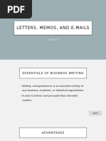 Letters, Memos, and E-Mails