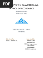 Devi Ahilya Vishwavidhyalaya School of Economics: SESSION 2019-2020 Mba - Ib (Iv Sem)