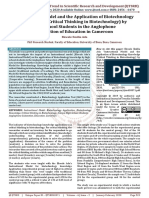 Instructional Model and The Application of Biotechnology Knowledge Critical Thinking in Biotechnology by High School Students in The Anglophone Subsection of Education in Cameroon