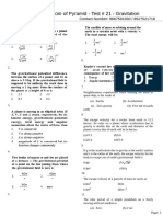 Test 21 - Gravitation - Bottom of Pyramid