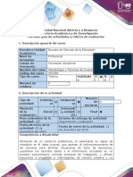 Guía de Actividad y Rúbrica de Evaluación - Paso 5 - POA Final. Formular El Proyecto de Investigación