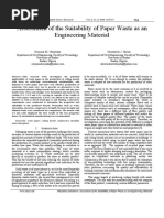 Assessment of The Suitability of Paper Waste As An Engineering Material