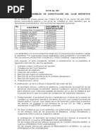 Acta de Costitucion de Un Club