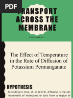 Transport Across The Membrane: Experiment 1