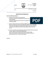 Mid-Term Year Work Exam Answer The Following Questions:: Marine Pollution Fourth Year Time Allowed: 1 HR