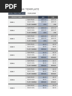 Sales Plan Template: Fiscal Year Start Date Product Name