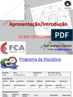 LE503 - Tecnologia Mecânica - Introdução PDF