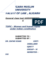 Aligarh Muslim University Facuty of Law, Aligarh: General Class Test (ASSIGNMENT) - II