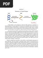 Activity 1 Summary of Central Dogma