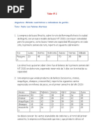 Taller # 2 Metodos Cuantitativos