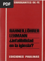 RAHNER, K. - LOHRER, K, - LEHMANN, M. - Infalibilidad en La Iglesia. Respuesta A Hans Kung - Paulinas, 1971 PDF