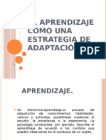 El Aprendizaje Como Una Estrategia de Adaptacion