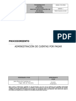 Procedimiento Administración de Cuentas Por Pagar