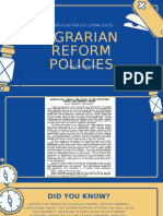 Agrarian Reform Policies, American Period