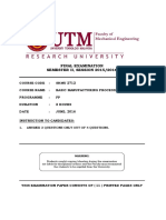 Final Examination SEMESTER II, SESSION 2015/2016