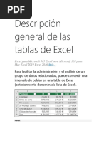 Descripción General de Las Tablas de Excel