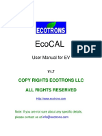 Ecocal: User Manual For Ev