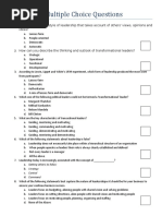 Leadership Multiple Choice Questions