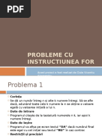 Probleme Instructiunea FOR