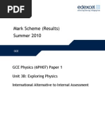 Physics Jun 2010 Mark Scheme Unit 3