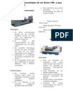 Ventajas y Desventajas de Un Torno CNC y Uno Convencional