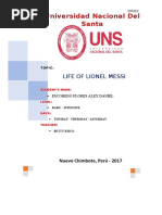 Universidad Nacional Del Santa: Life of Lionel Messi