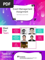 Event Management Assignment: New Product Launch Event